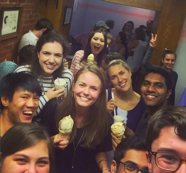 Customers smiling with their YoPo cups